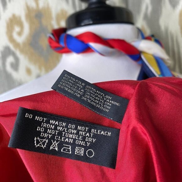 Ralph Lauren Ruby Red Silk Satin Pouf Bubble Ruffle Skirt - Picture 16 of 16